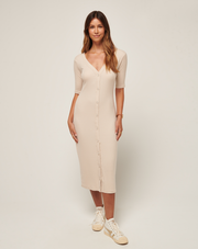 Weekend In Napa Cloud Rib Midi Dress