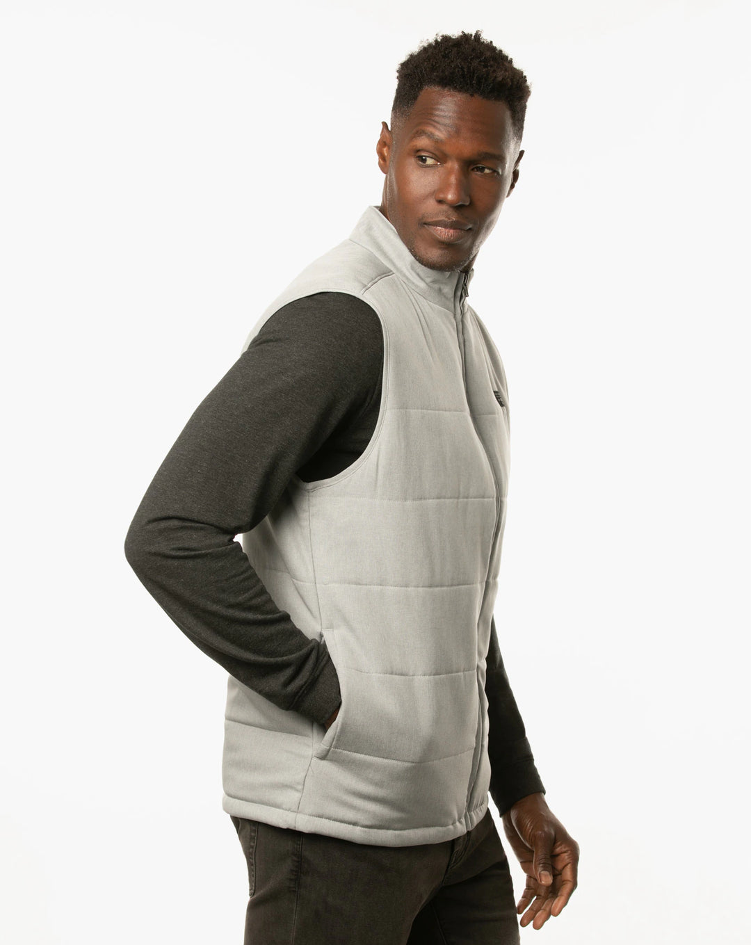 Grey puffer vest on sale