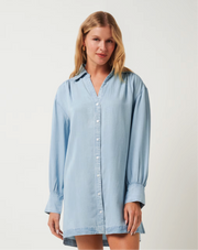 CHAMBRAY SHIRT DRESS