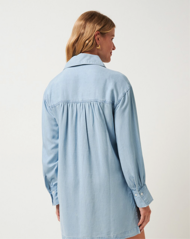 CHAMBRAY SHIRT DRESS