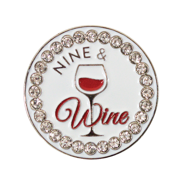 Nine & Wine Ball Marker and Hat Clip Set