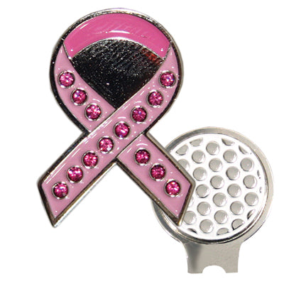 Pink Ribbon Ball Marker and Hat Clip Set